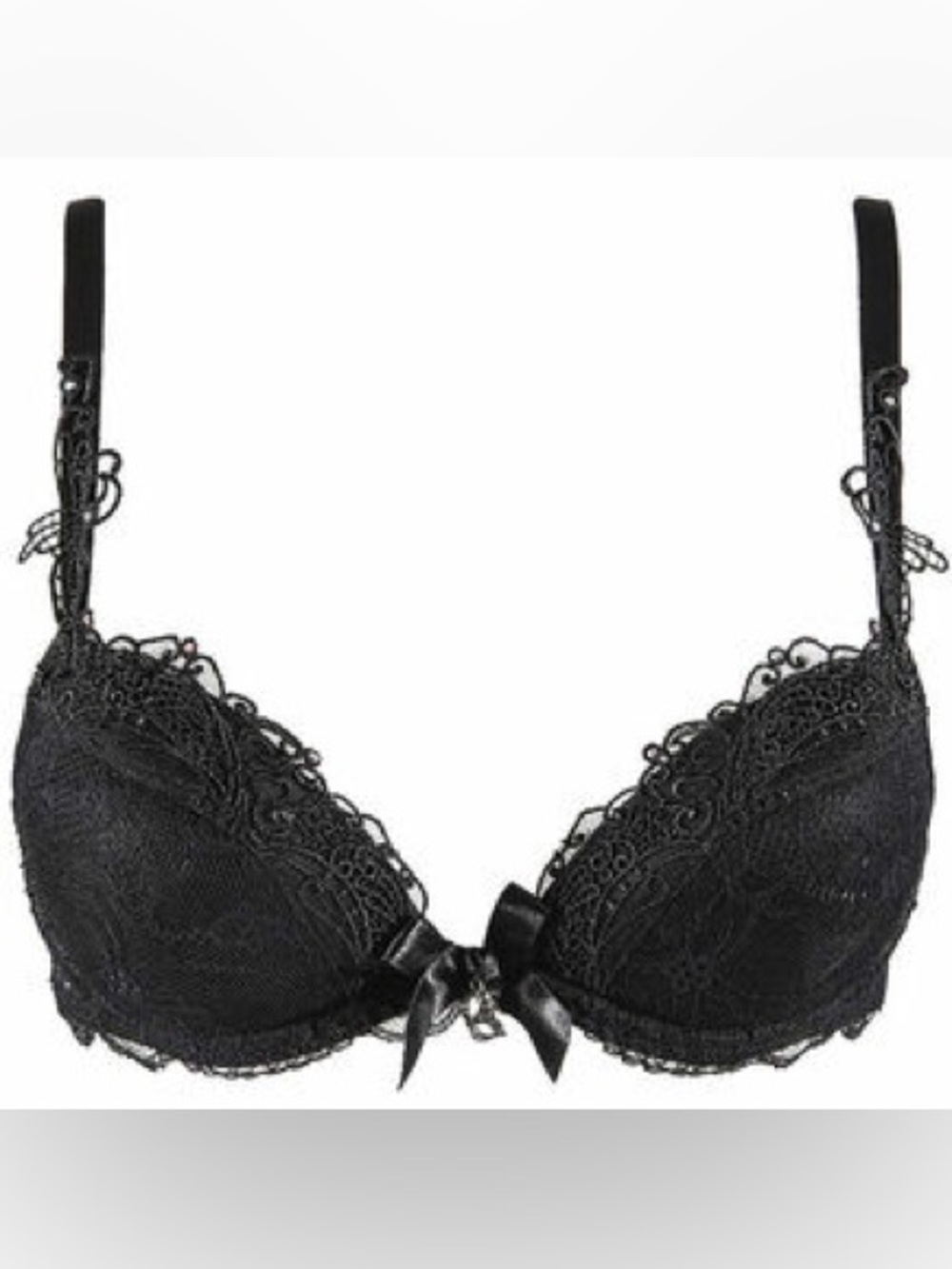Lise Charmel Delicate Lace Push-Up Bra with Satin Bow - Black PR21-118
